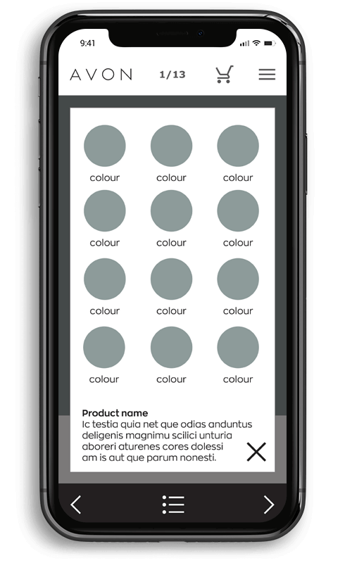 An instant messenger brochure product configuration template shown on a phone