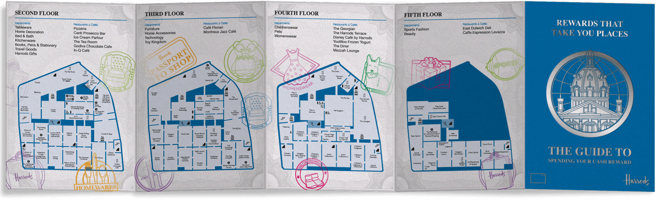 The forth DM, which opens flat to reveal a series of floor plans