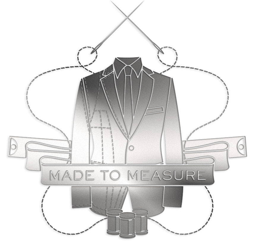 A crest used as a logo for the Made to Measure SS14 event – a blazer with needle and thread details in silver